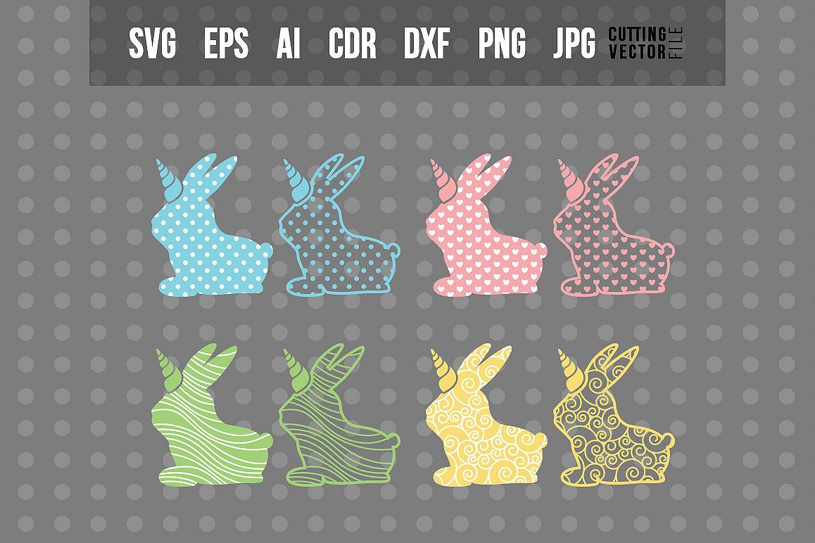 Decorative Bunny Unicorn - Bundle example image 1