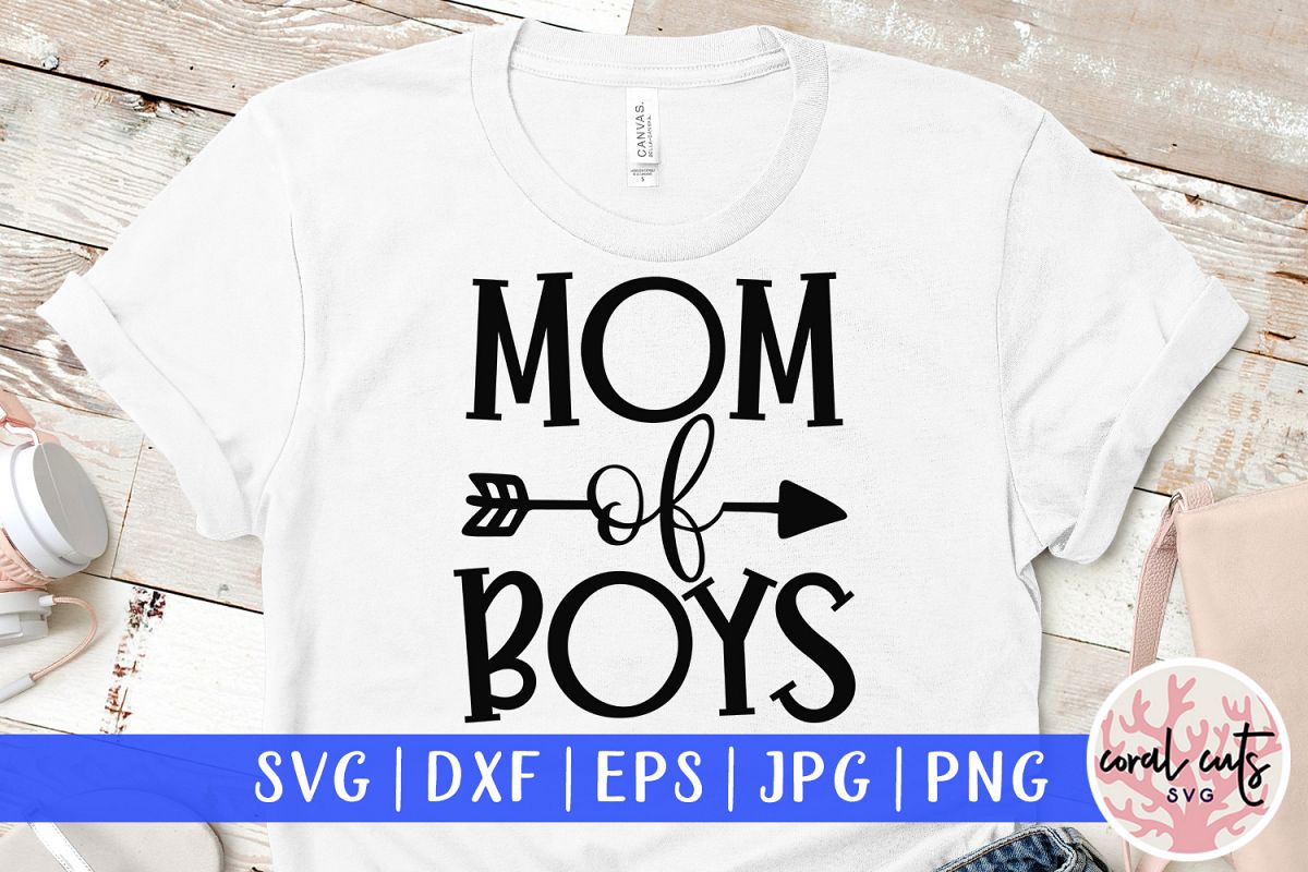 Mother of boys - Mother SVG EPS DXF PNG Cutting File example image 1