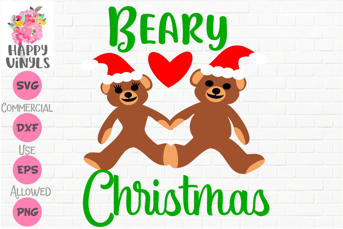 Beary Christmas SVG Cut Files for Craft Cutting Machines (158096