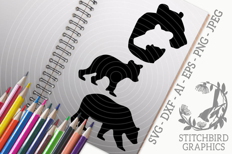 Download Bear Family Silhouette Bundle SVG, Silhouette Studio, Cricut