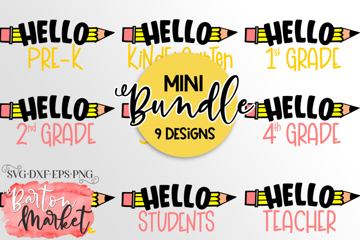 Mini BUNDLE 9 School Designs example image 1
