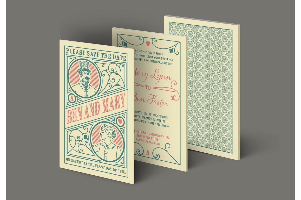 Wedding invitation with 3 artboards example image 1