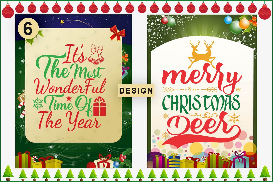 6 Christmas Quotes SVg Design example image 1
