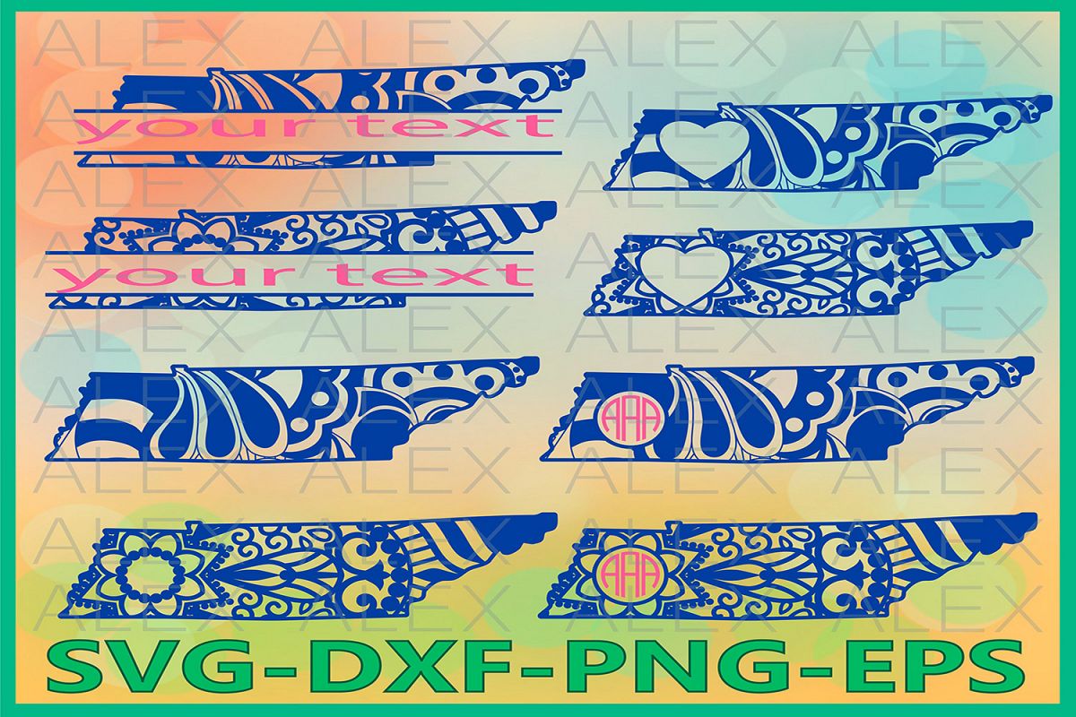 Tennessee State SVG, Tennessee Mandala SVG, Zentangle svg example image 1