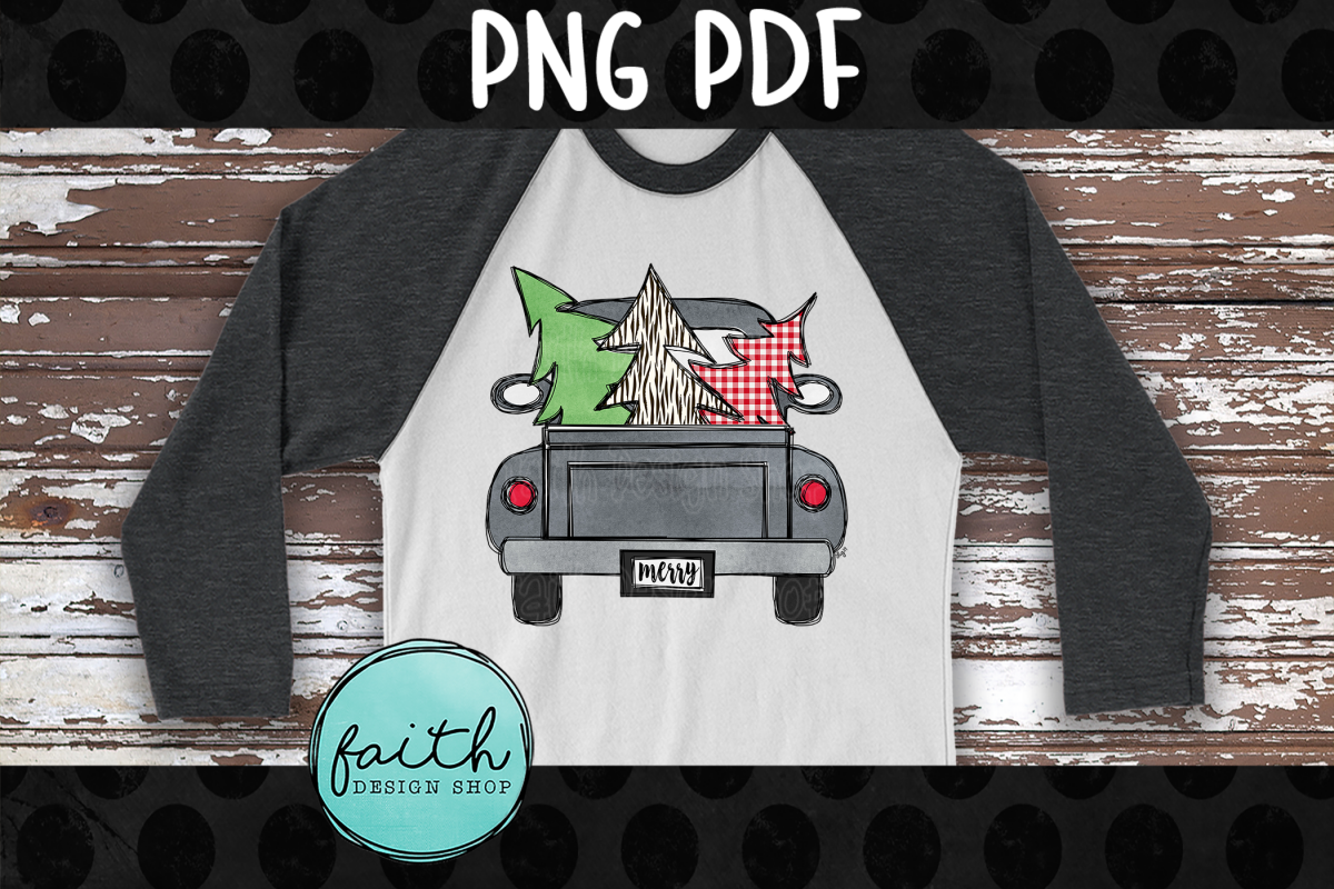 Merry Christmas Truck with 3 Trees example image 1