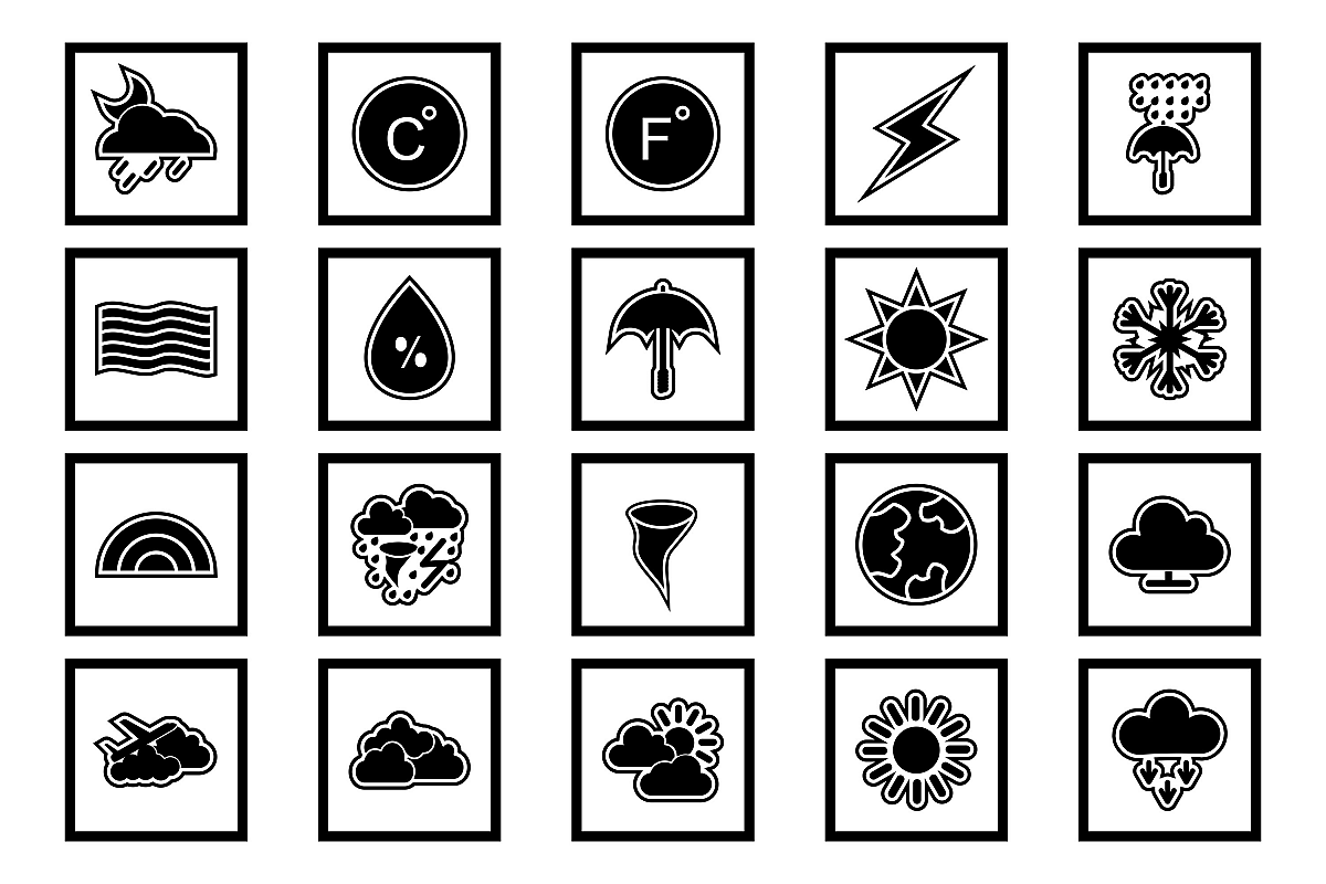 Set Of Weather And Season Icons example image 1
