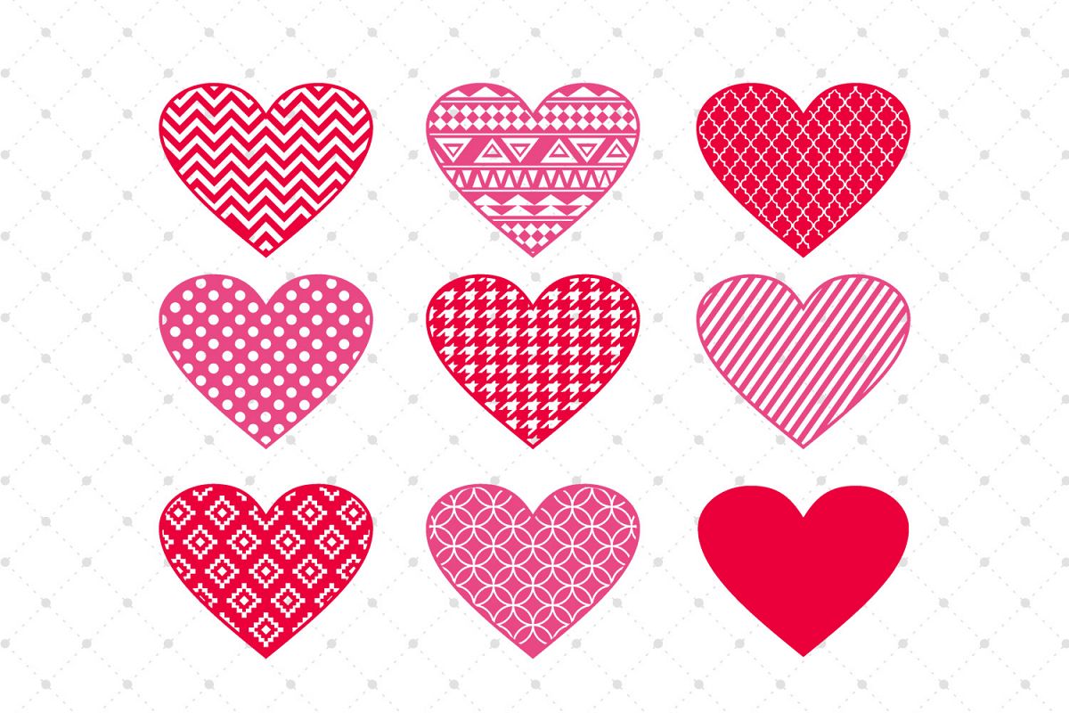 Valentines Day Hearts SVG Cut Files example image 1