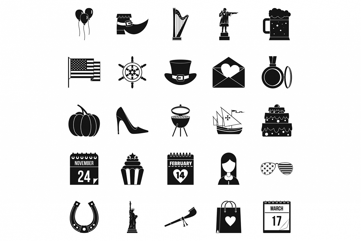 Calendar icons set, simple style example image 1