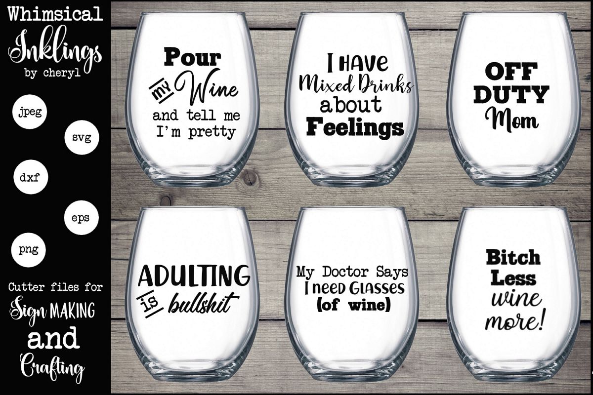 Pour My Wine SVG Set example image 1