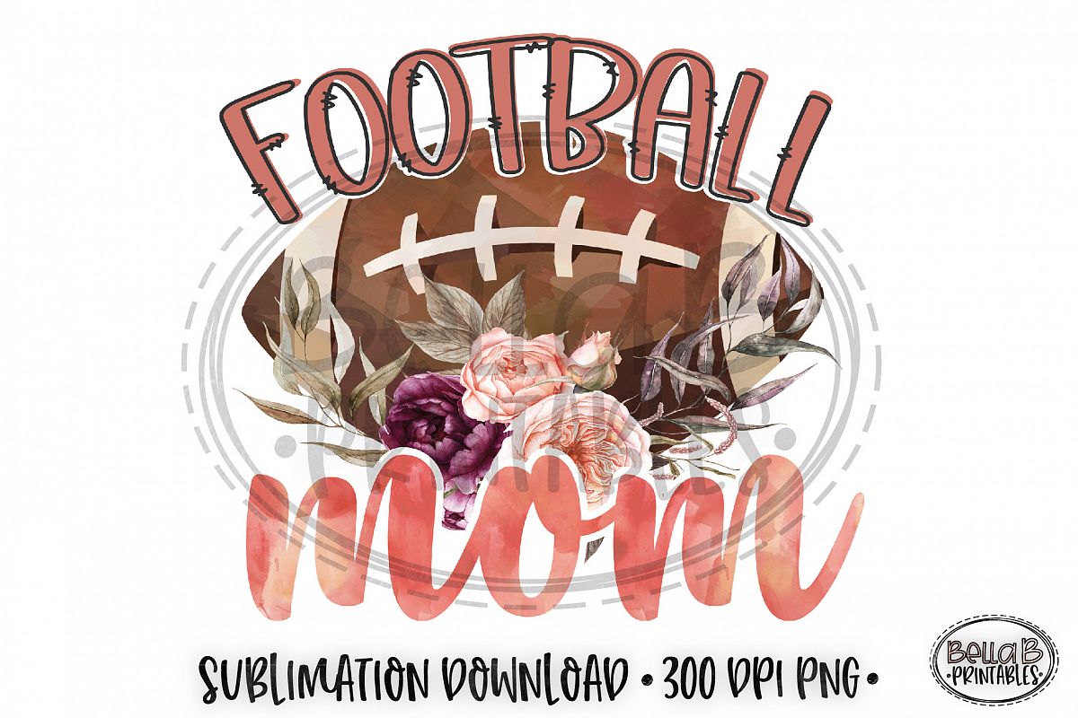 Football Sublimation Design, Football Mom Sublimation example image 1