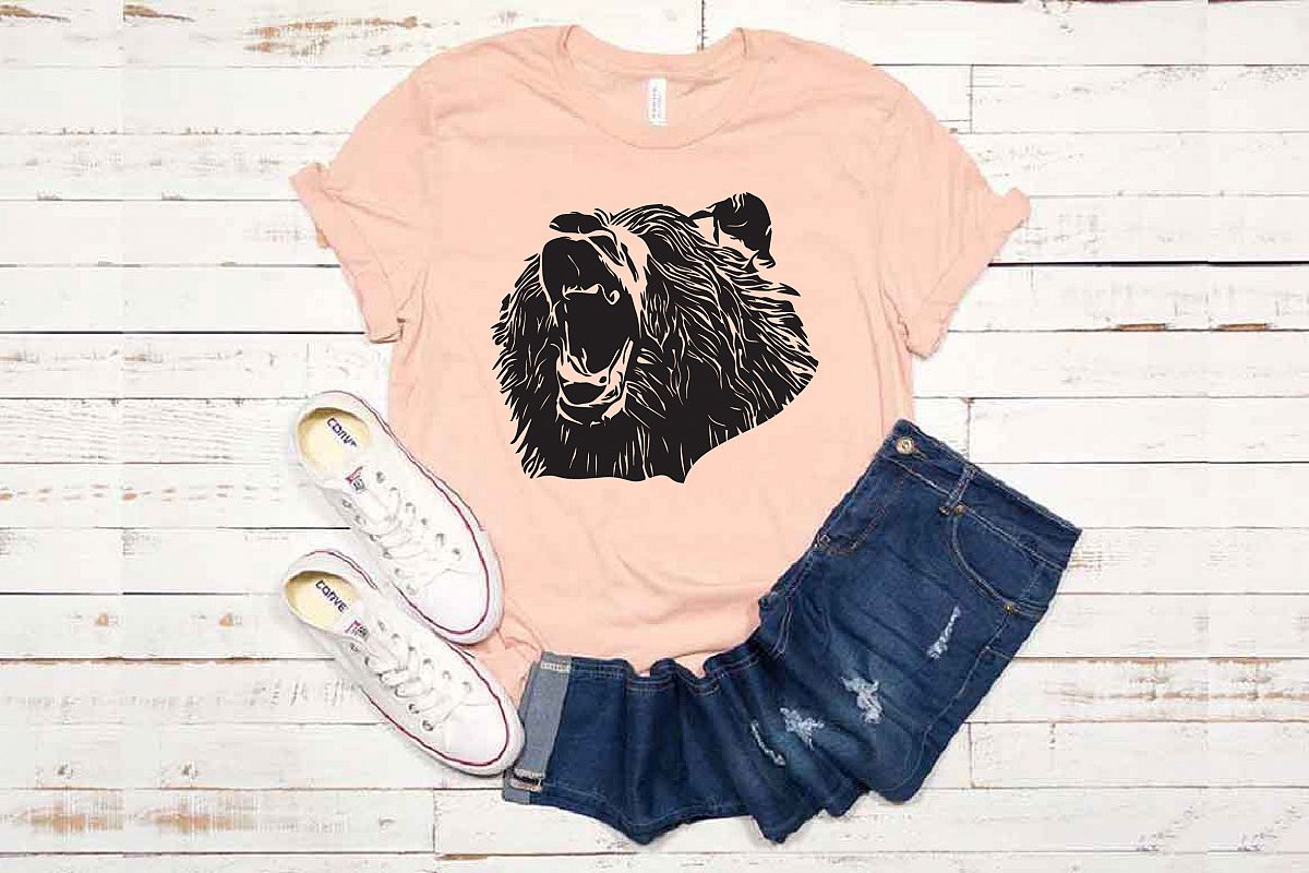 Bear SVG Cutting Files Head face mama dad 1632s example image 1