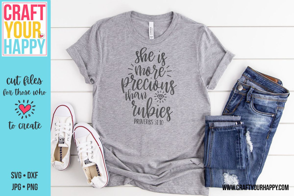 She Is More Precious Than Rubies - A Christian SVG Cut File example image 1