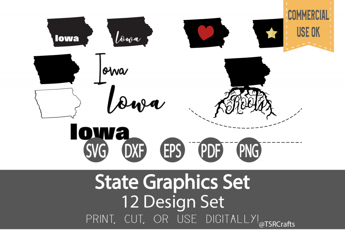 Iowa State Graphics Set - Clip Art and Digital Cut files example image 1