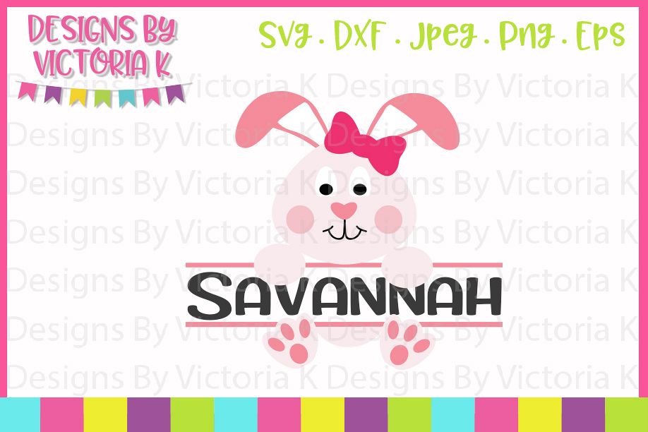 Download Easter Bunny, Girl Bunny Split Monogram, SVG, DXF, PNG (63774) | SVGs | Design Bundles
