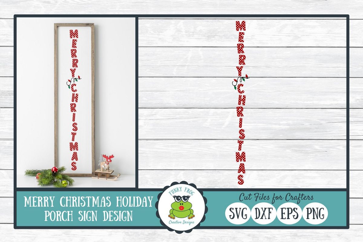 Merry Christmas Holiday Porch Sign Design - Christmas SVG Cu example image 1