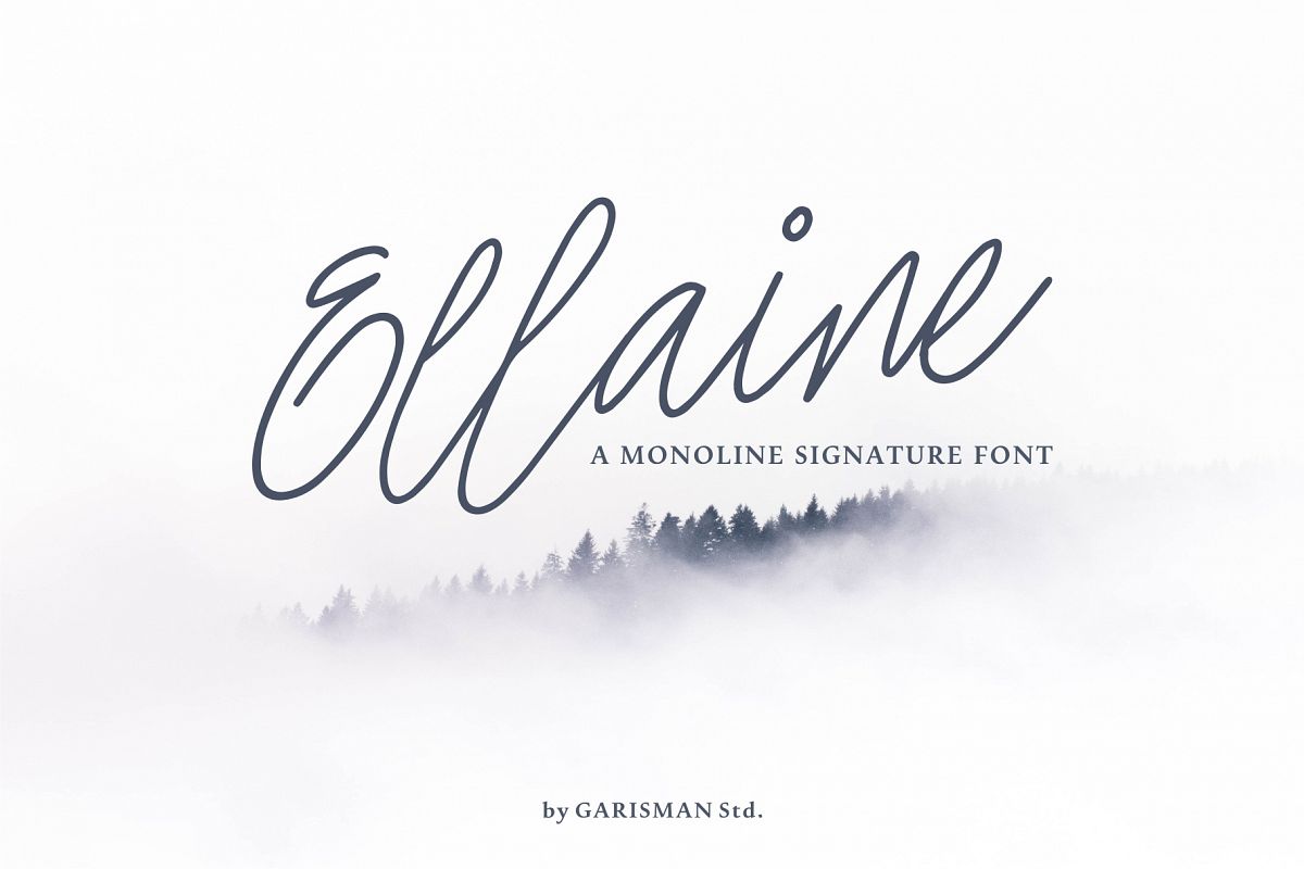Ellaine Monoline Signature Font example image 1