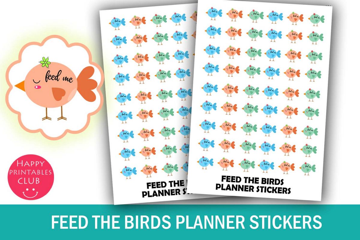Feed Birds Reminder Planner Stickers- Bird Feeding Stickers example image 1