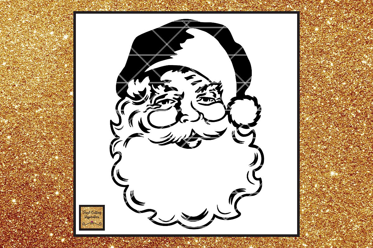Download FREE Santa Face Svg, Vintage Santa Svg, Christmas Svg, dxf