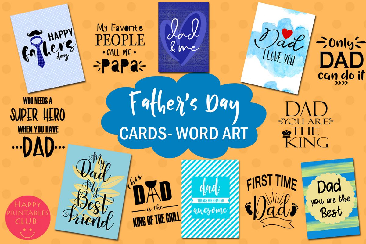 Father's Day Cards-Dad Word Art-Fathers Day Text Overlays example image 1