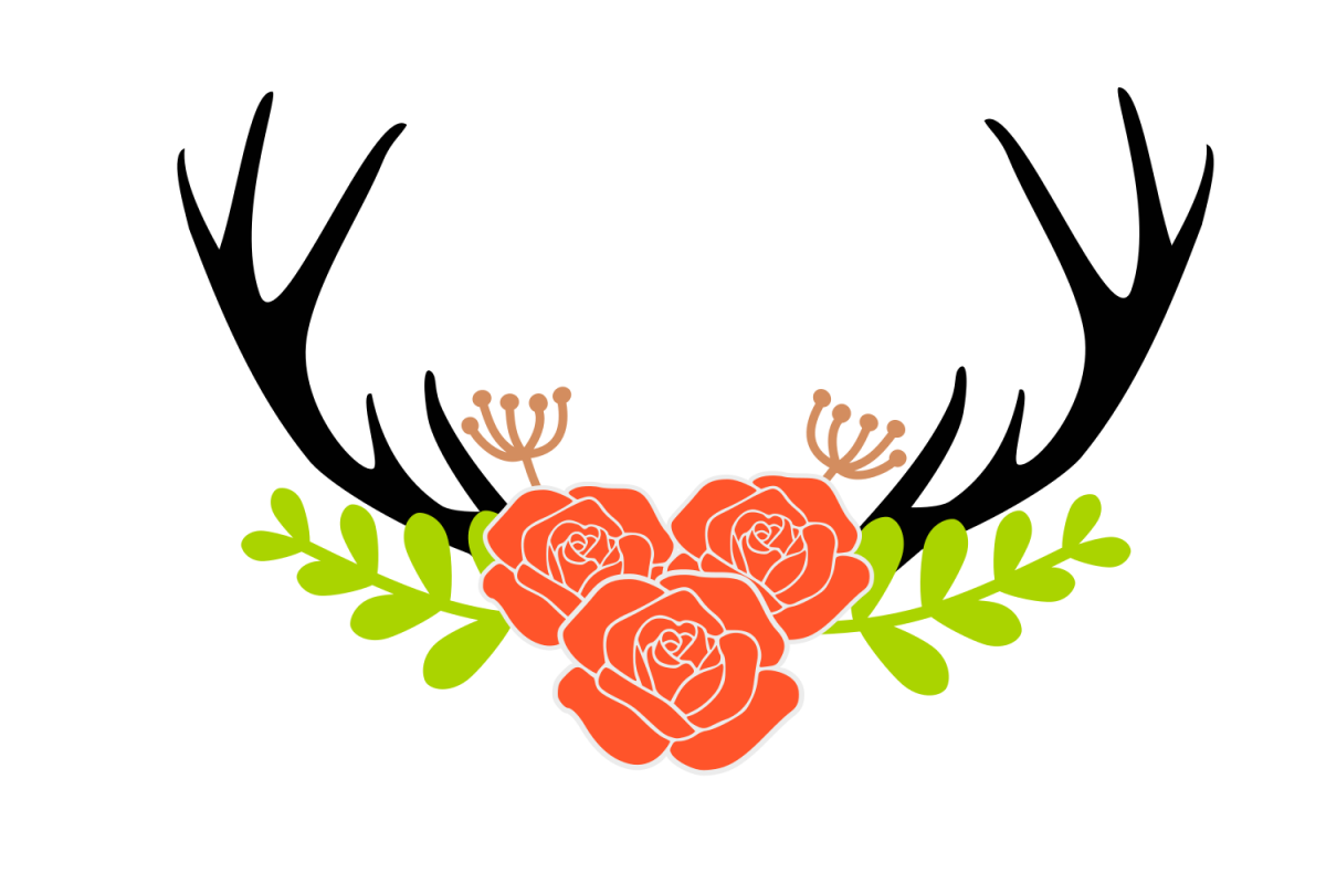 Download Deer floral antler svg (62706) | SVGs | Design Bundles