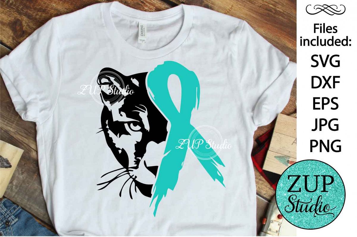 Panther Face with Ribbon svg design 475 example image 1