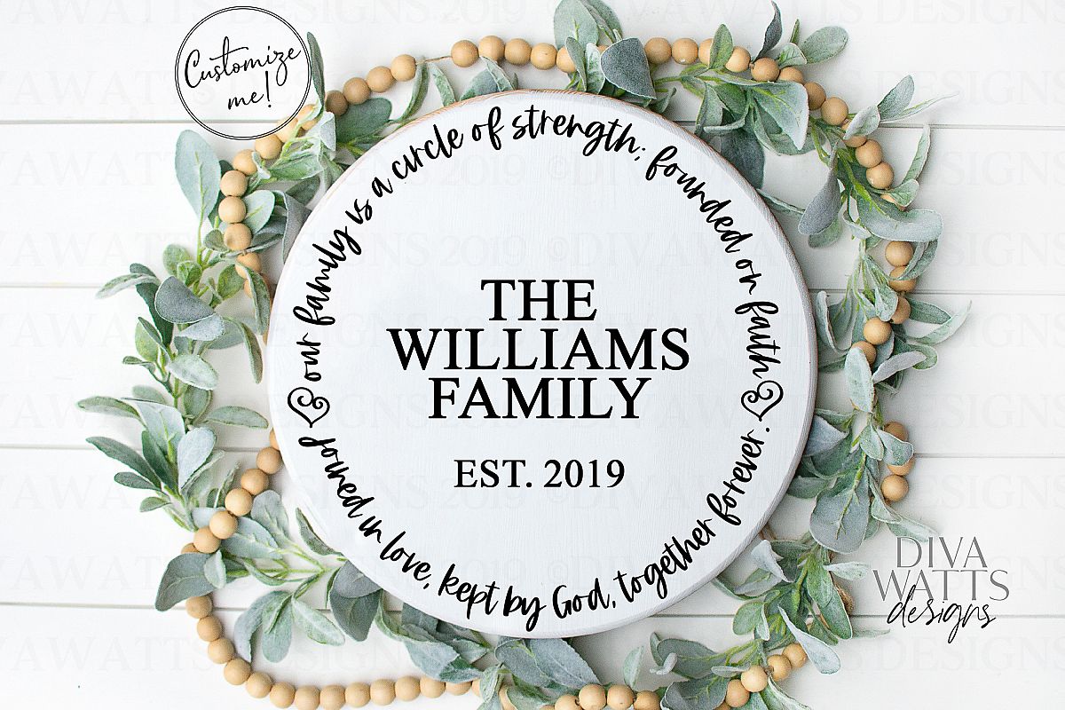 Our Family Is A Circle Of Strength Founded On Faith - SVG example image 1