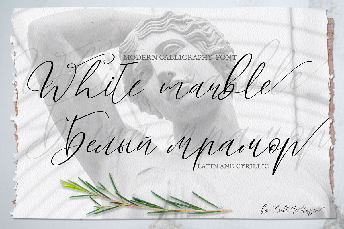 White Marble Calligraphy Font example image 1