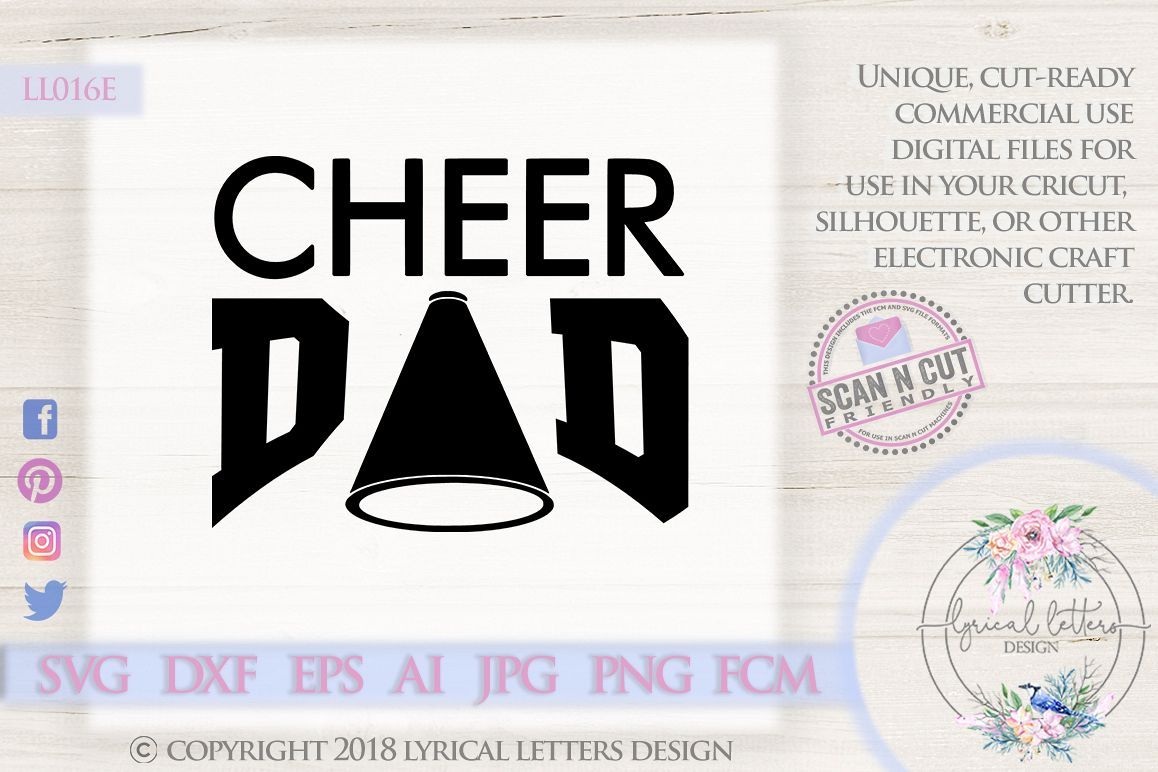 Download Cheer Dad Car Decal SVG DXF Cut File LL016E