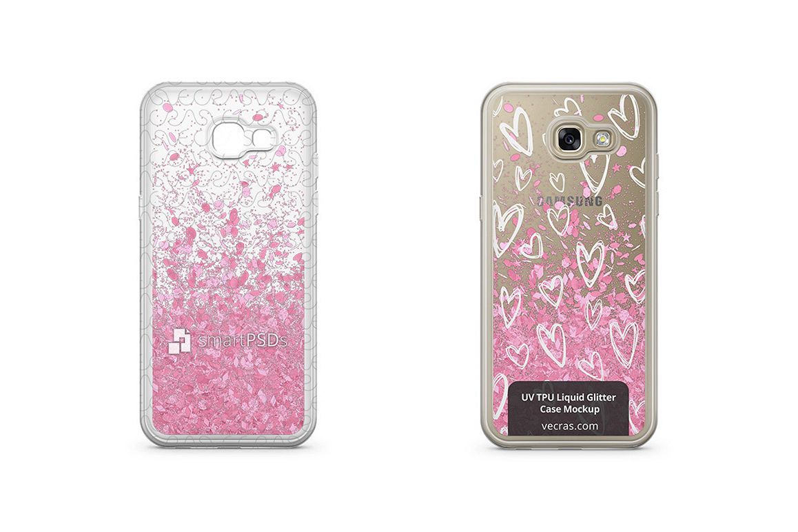 Samsung Galaxy A5 2017 UV TPU Liquid Glitter Case Mockup example image 1