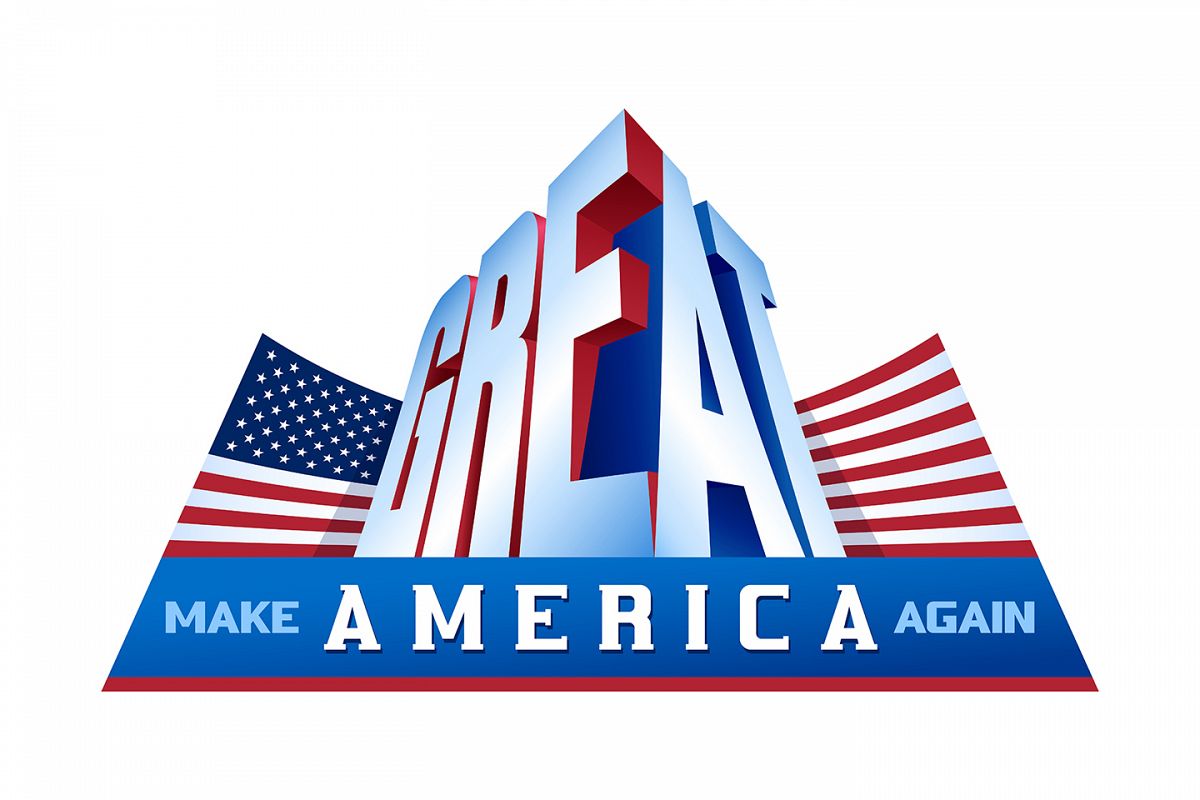 Vector USA Flag Make America Great Again Proud Patriotism Word Assotiation example image 1