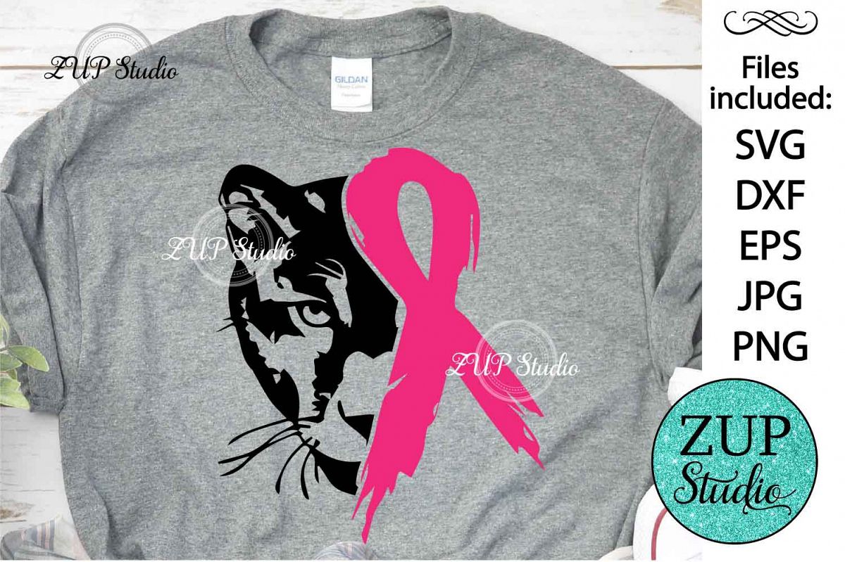Panther Face with Ribbon svg design 472 example image 1