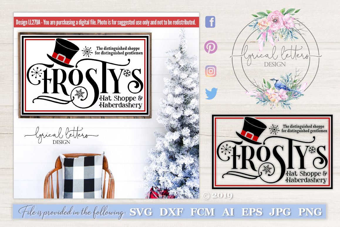 NEW! Frosty's Hat Shoppe and Haberdashery SVG LL279A example image 1