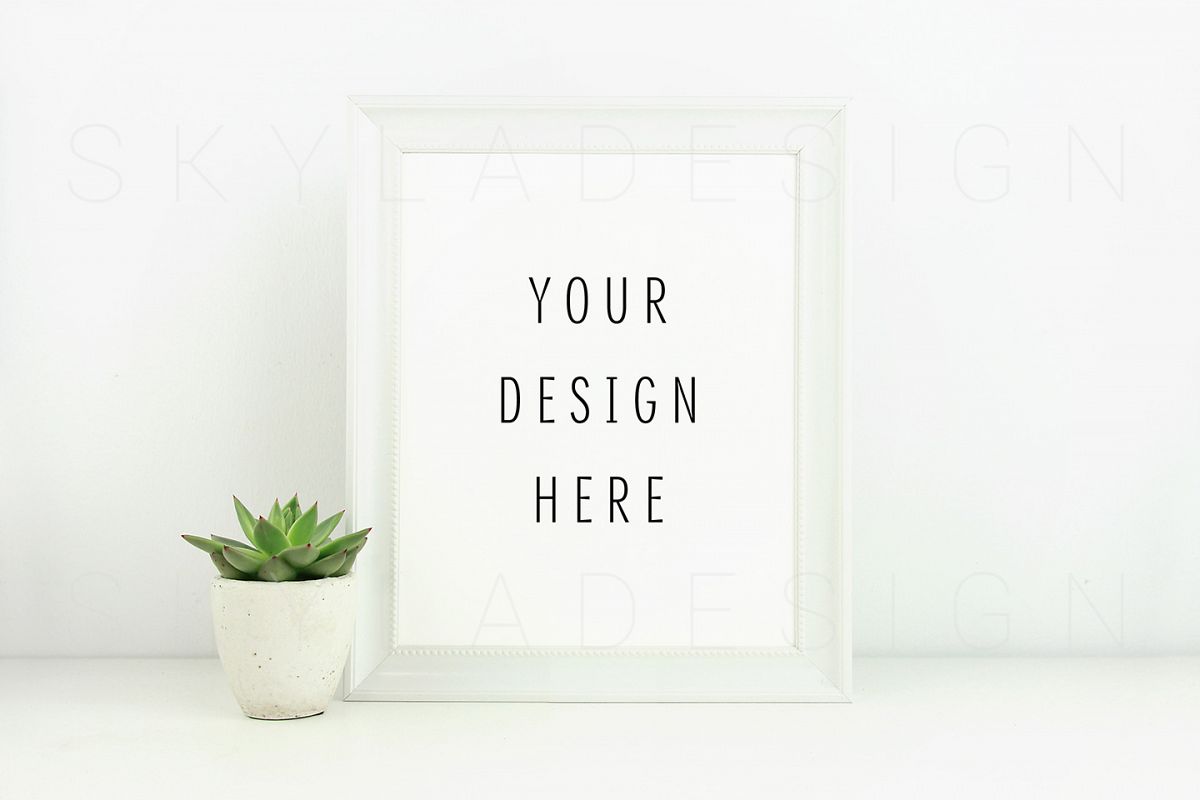 White poster & picture frame mockup example image 1
