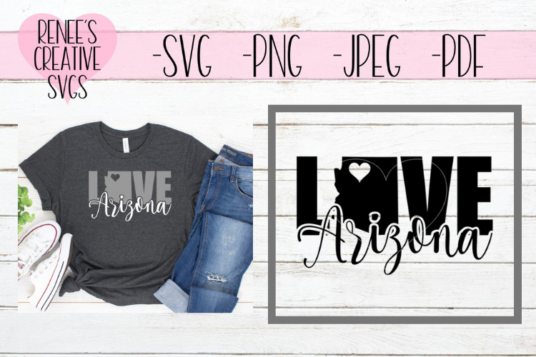 Arizona Love | State SVG | SVG Cutting File example image 1