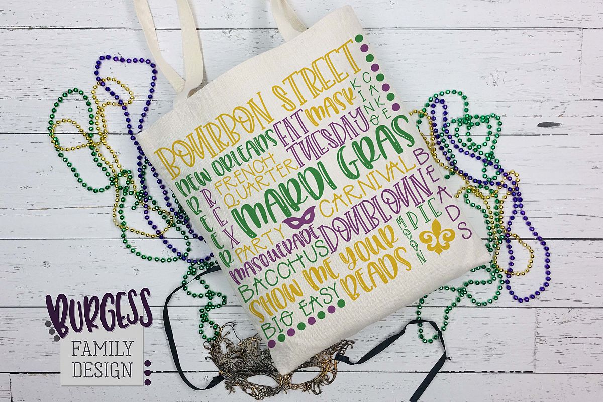 Mardi Gras square subway art | SVG DXF EPS PNG example image 1