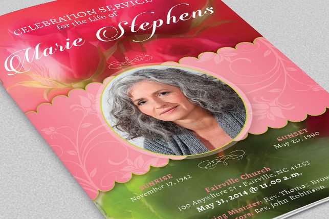 Decorative Funeral Program Template example image 1