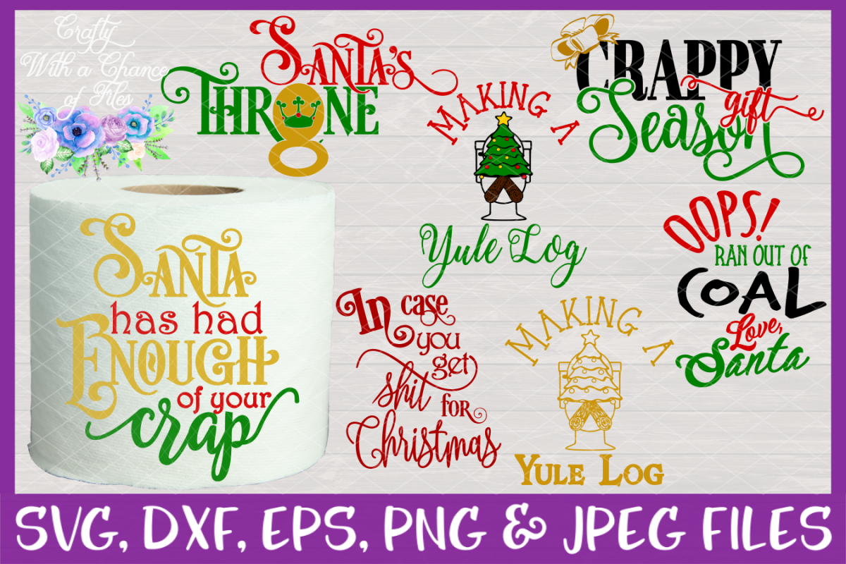 Christmas Toilet Paper SVG Bundle - Gag Gift Designs 2016 example image 1