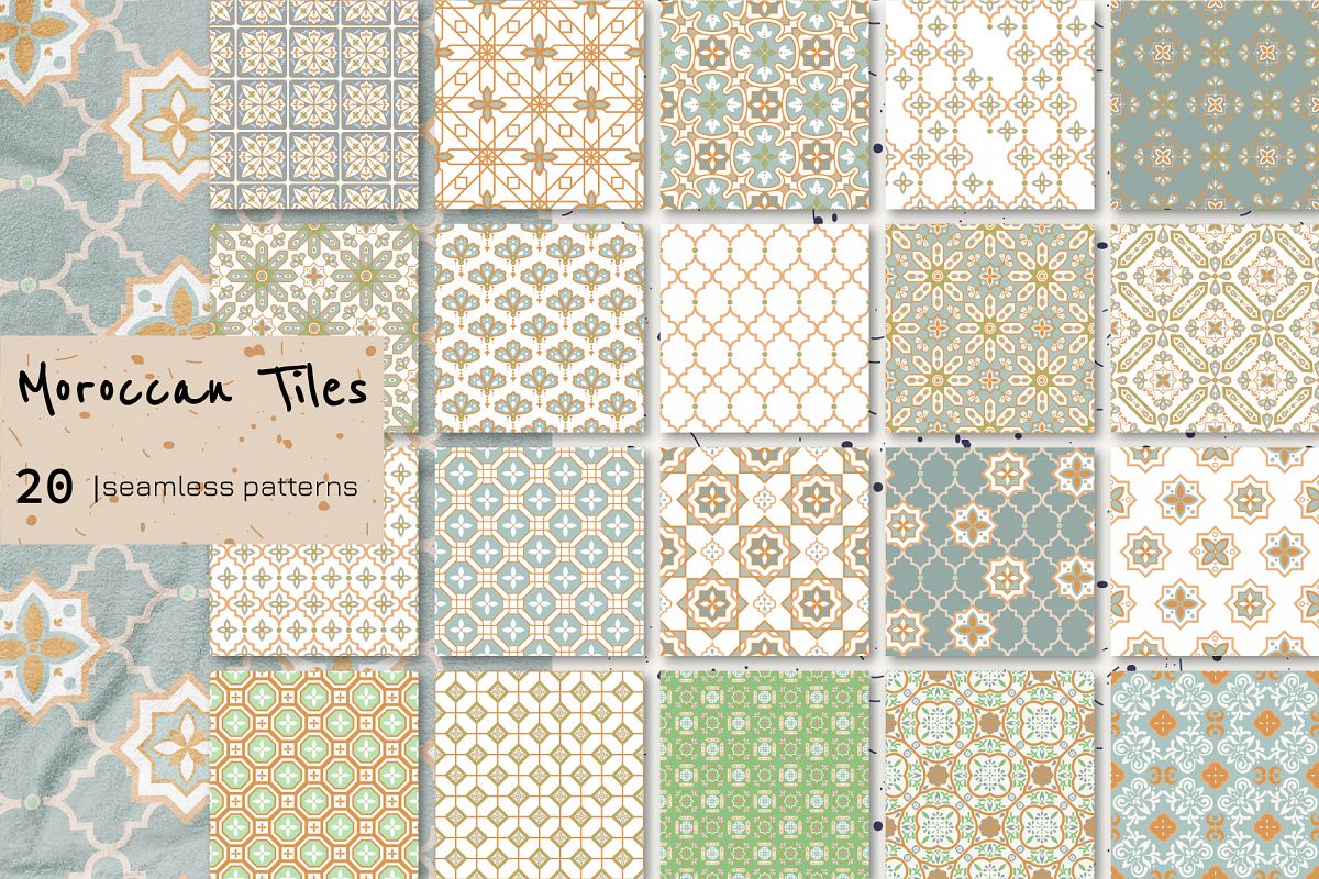 Moroccan Tiles - 20 patterns example image 1