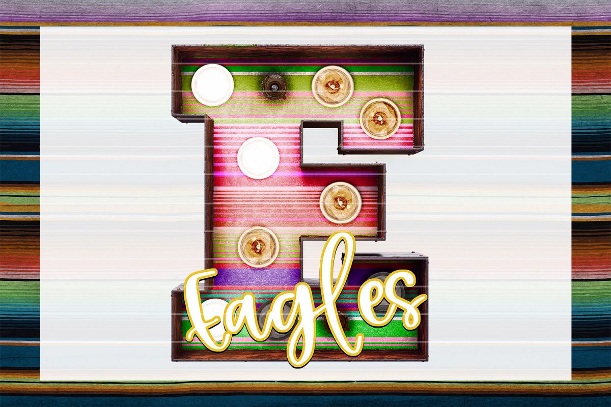 Eagles Sunset Serape Marquee Sublimation PNG example image 1