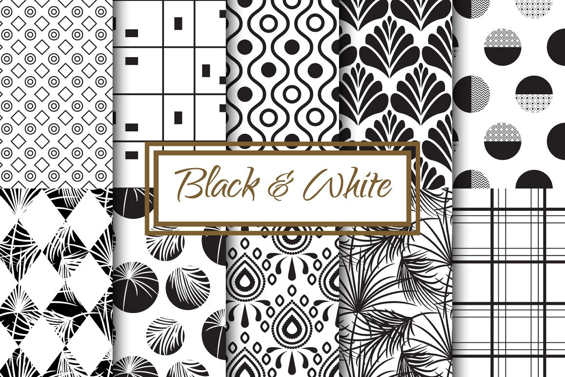 Black & White Seamless Patterns example image 1