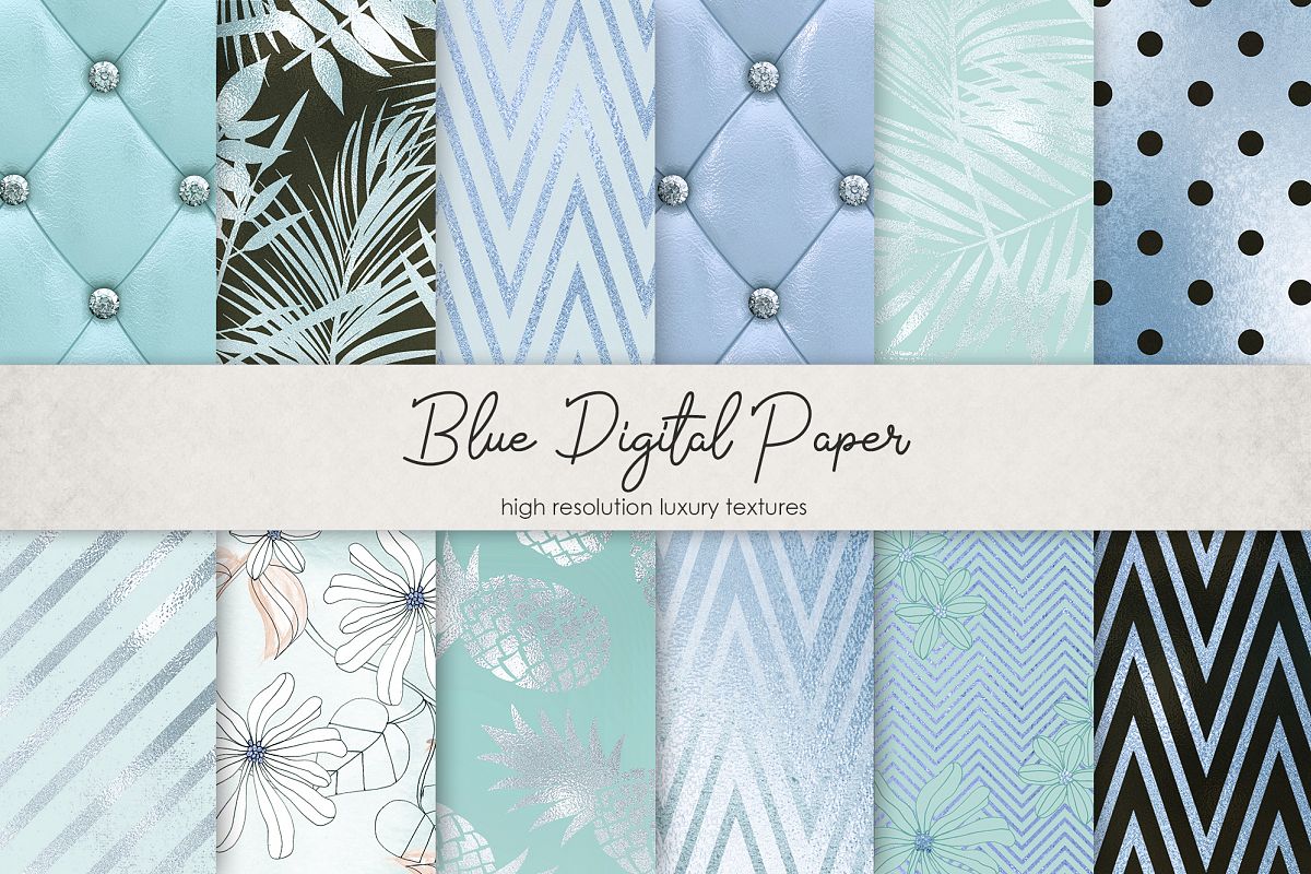 Blue Digital Paper example image 1