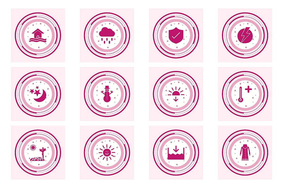 Set Of Weather And Season Icons example image 1