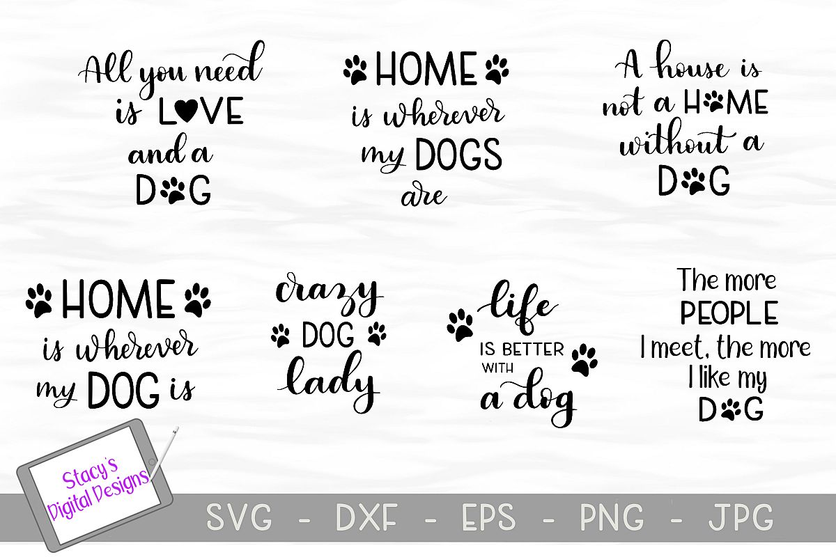 Dog SVG Bundle - includes 7 dog SVG files example image 1