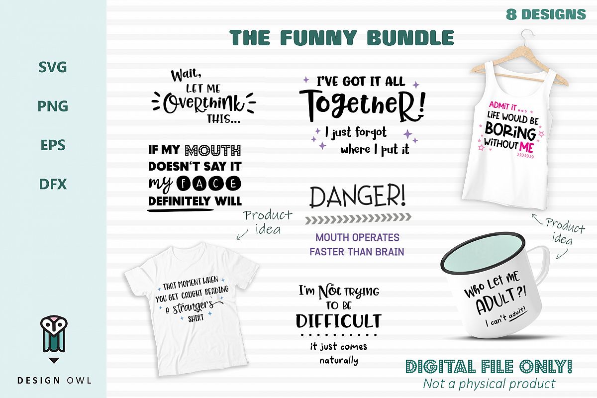 The Funny Bundle- SVG cut file bundle example image 1