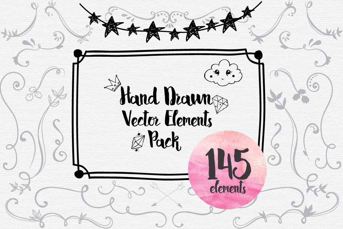 Hand Drawn Vector Elements Pack example image 1