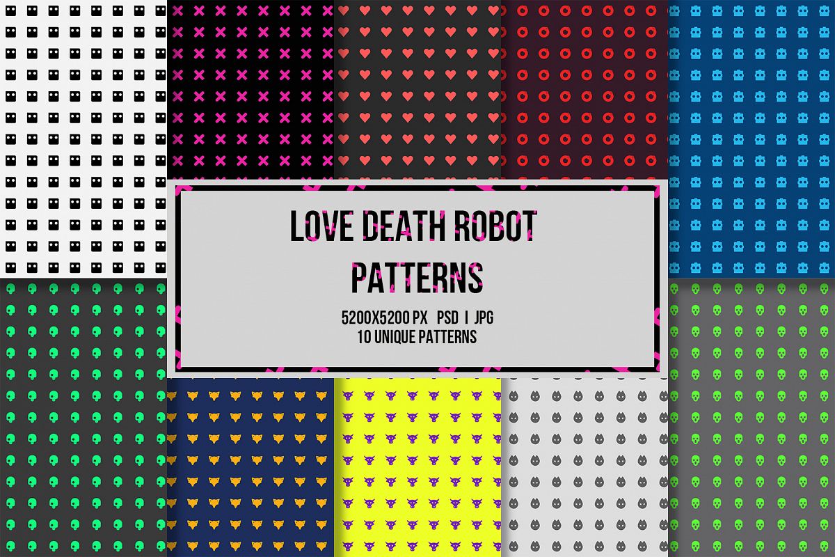 10 Love Death Robot Patterns example image 1