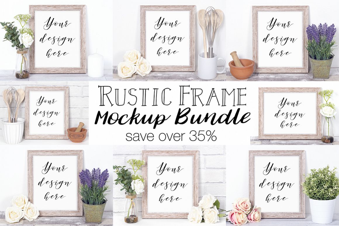 Rustic Frame Mockup Photography Bundle example image 1