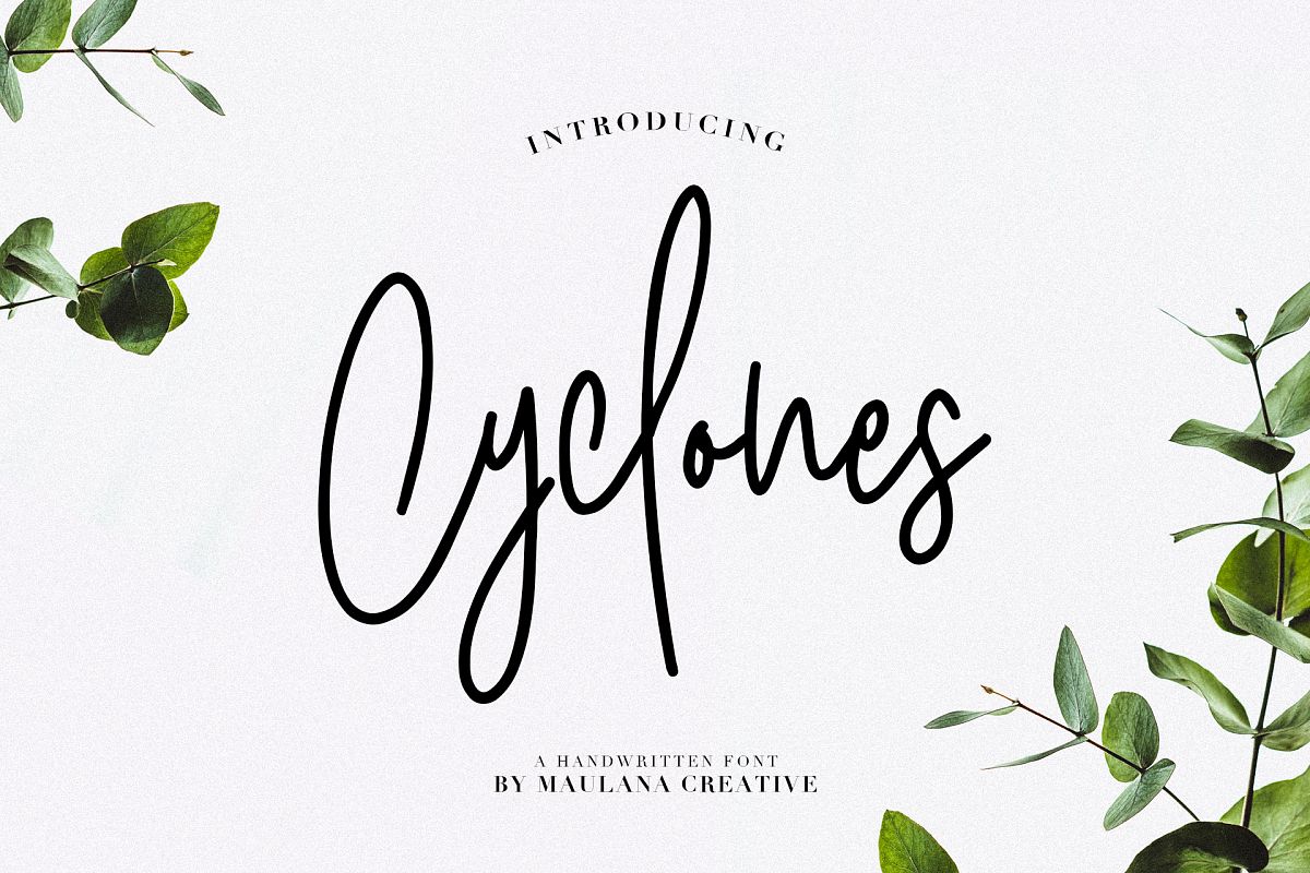 Cyclones Signature Brush Font example image 1