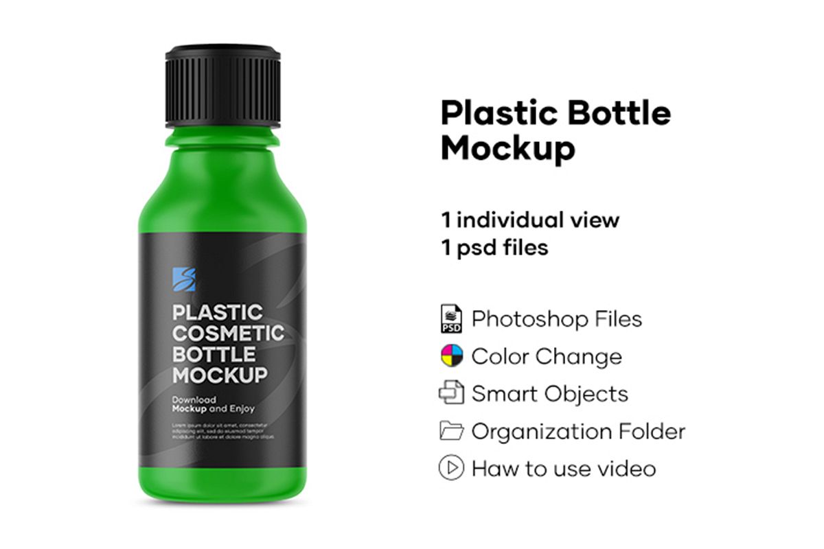 Plastic Cosmetic Bottle Mockup example image 1