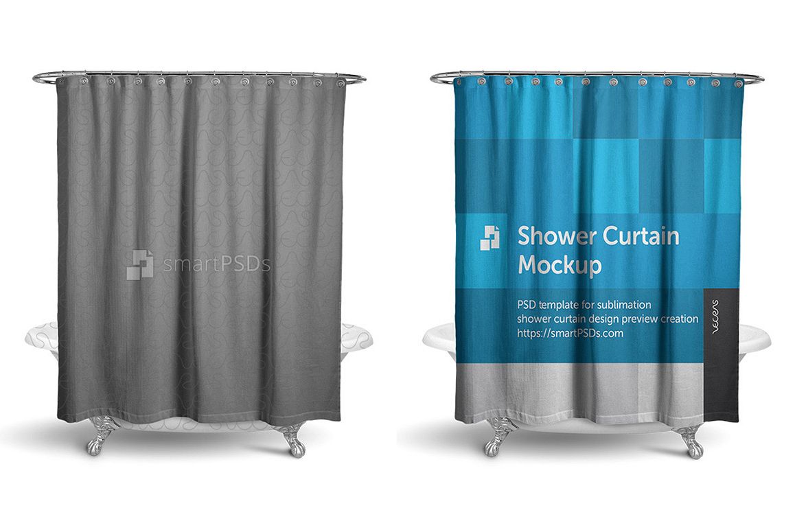 Shower Curtain Mockup for Sublimation Preview Design example image 1